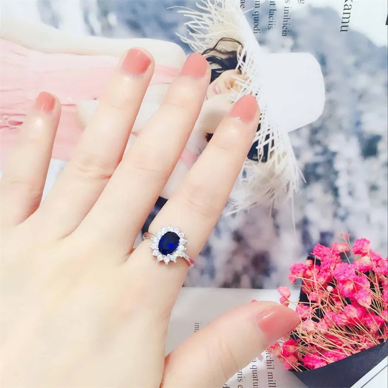 Princess Cut 3.2ct Blue Sapphire Ring