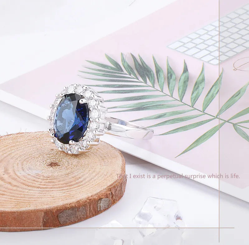 Princess Cut 3.2ct Blue Sapphire Ring