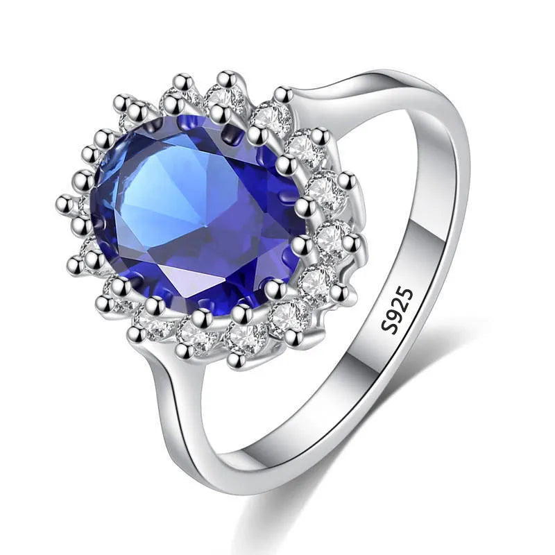 Princess Cut 3.2ct Blue Sapphire Ring
