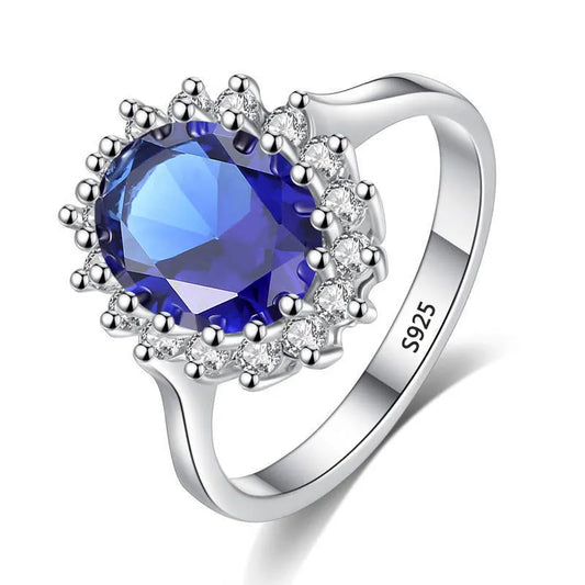 Princess Cut 3.2ct  Blue Sapphire Ring