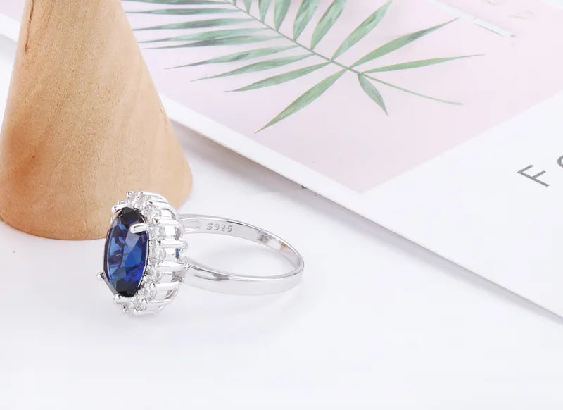 Princess Cut 3.2ct Blue Sapphire Ring