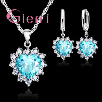 925 Sterling Silver Jewelry Sets Cubic Zirconia