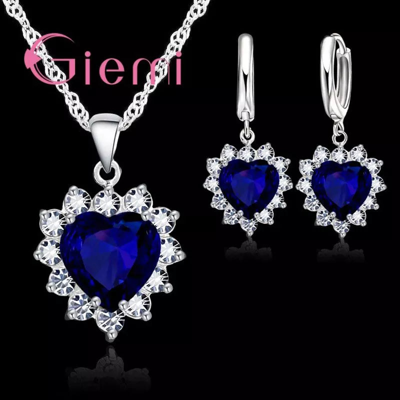 925 Sterling Silver Jewelry Sets Cubic Zirconia