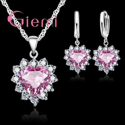 925 Sterling Silver Jewelry Sets Cubic Zirconia