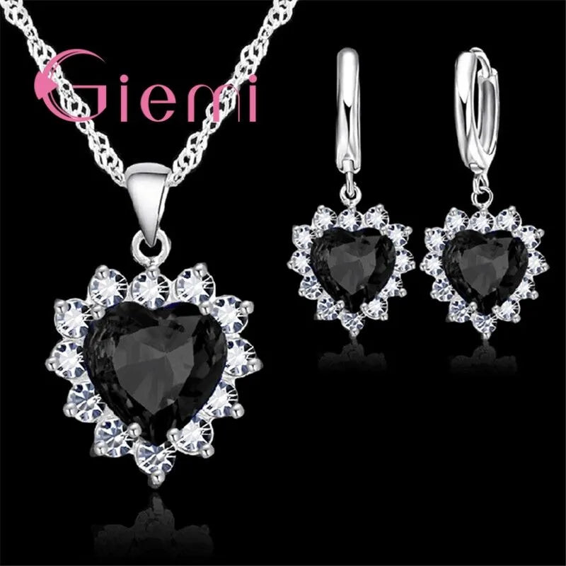 925 Sterling Silver Jewelry Sets Cubic Zirconia