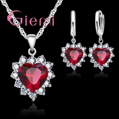 925 Sterling Silver Jewelry Sets Cubic Zirconia