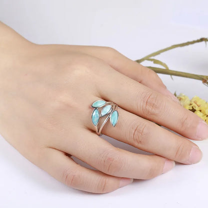 Olive Branch Larimar Ring for Women