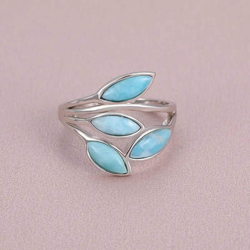 Olive Branch Larimar Ring for Women