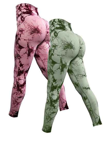 2 Piece Tie Dye Leggings Seamless