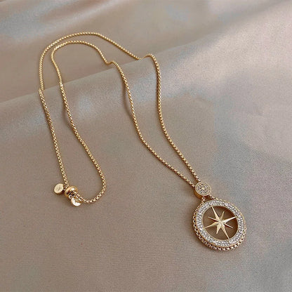 Six Star Necklace for Women Retro Long Chain