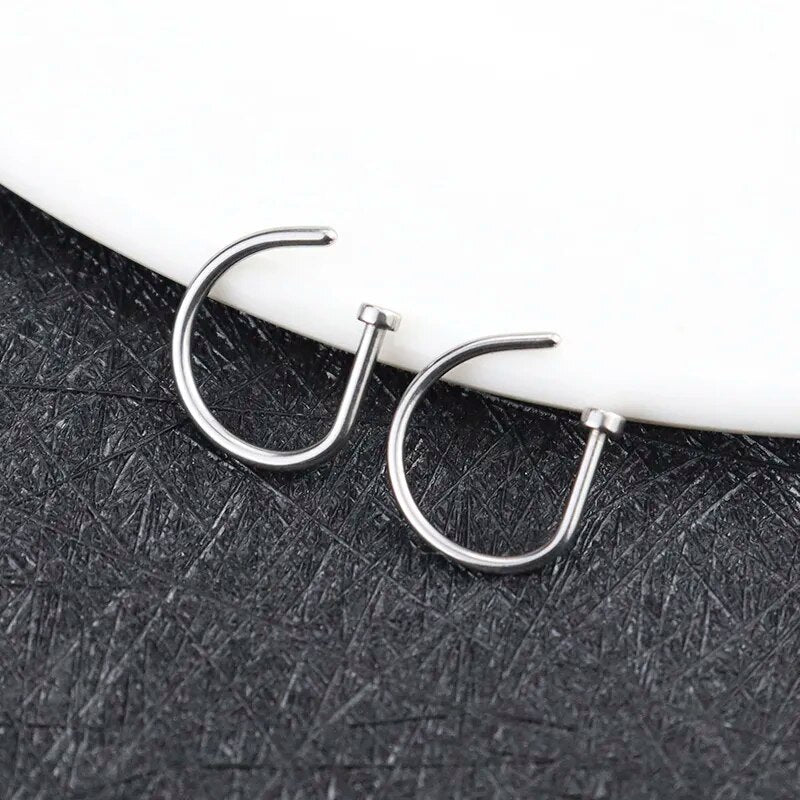 Nose Rings D Shape Nose Hoop