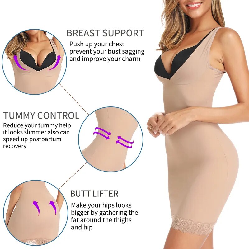 Women's Full Slip Shapewear Dress Bodysuits