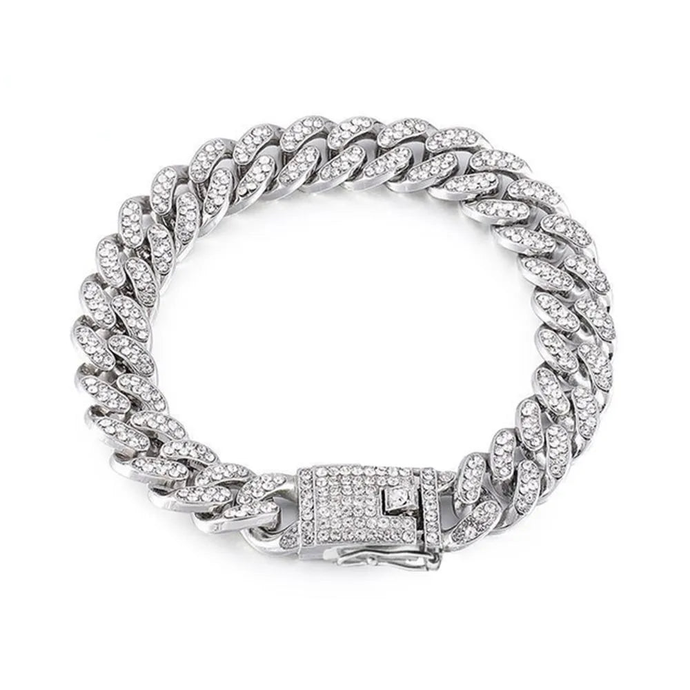 Luxury Rhinestone Dog Chain Collar