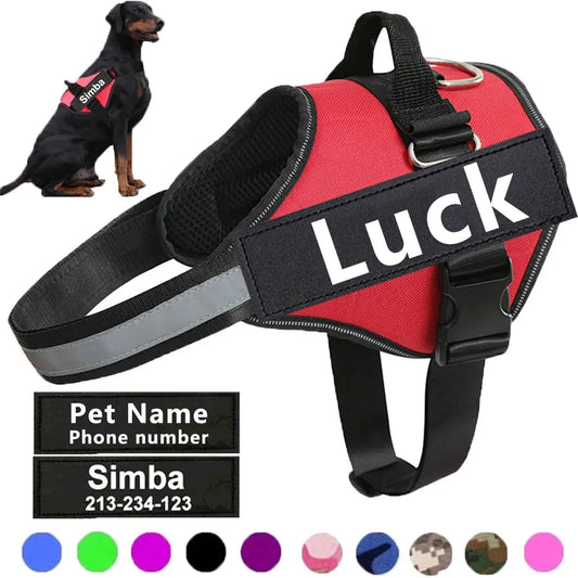 Dog Harness NO PULL Reflective & Custom ID Patch