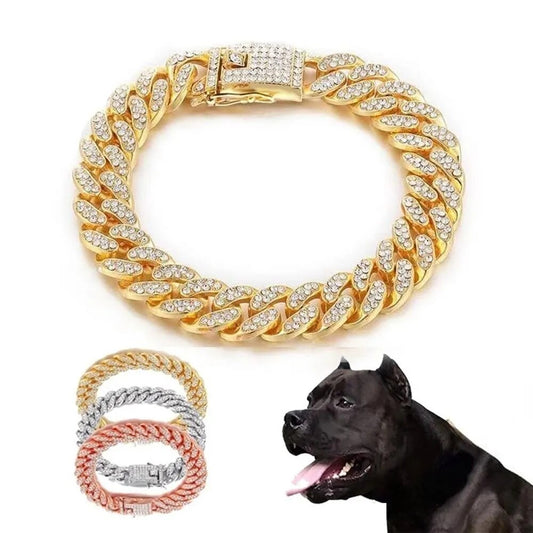 Luxury Rhinestone Dog Chain Collar